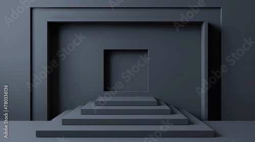 3d square podium stage for Black Friday sale poster with black paper cut and craft style on color background for banner  poster or web site   Generative ai 