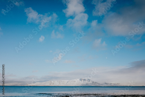Mt. Esja on the Atlantic Ocean in Reykjavik, Iceland photo
