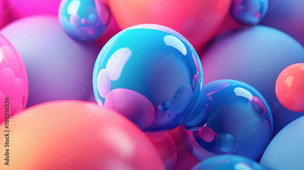 Abstract background with 3d spheres cluste ,Generative ai, 