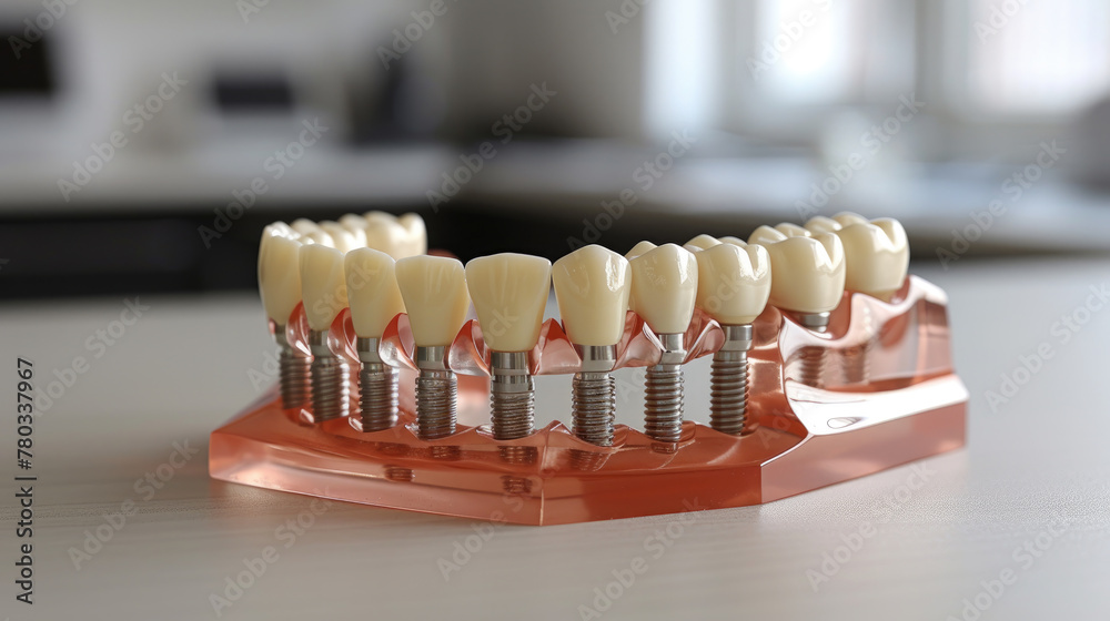 Dental implants in the jaw layout. Dentistry. Dental implants in the jaw layout. Dentistry.