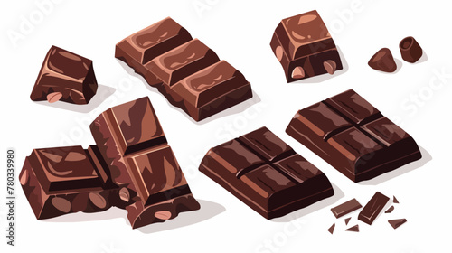 Chocolate flat vector isolated on white background