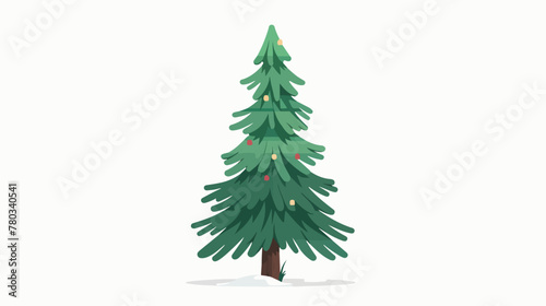 Christmas tree flat vector isolated on white background