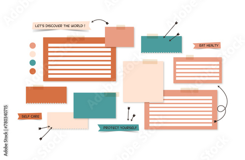 Vector photo collage template moodboard pictures grids vector illustration, vision board	
