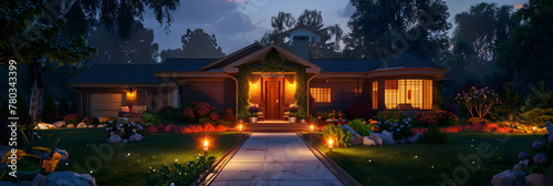 Craftsman Entryway with Green Walls Ideas A Light to Grow with the Landscape.