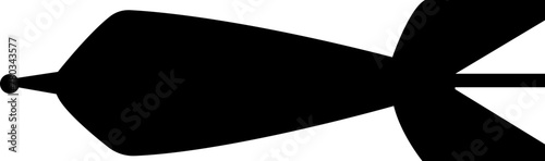 Missile icon in fill style. Combat rocket weapons. Nuclear atomic warhead silhouette symbol. Army or military guided Missile sign. Air missile attack for web design isolated on transparent background.