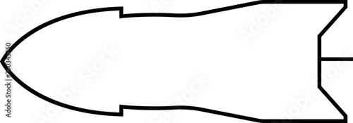 Missile icon in line style editable stock. Combat rocket weapons. Nuclear atomic warhead silhouette symbol. Army or military guided Missile sign. Air missile attack for web on transparent background.