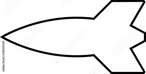 Missile icon in line style editable stock. Combat rocket weapons. Nuclear atomic warhead silhouette symbol. Army or military guided Missile sign. Air missile attack for web on transparent background.