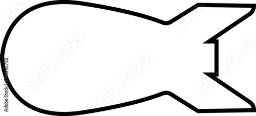 Missile icon in line style editable stock. Combat rocket weapons. Nuclear atomic warhead silhouette symbol. Army or military guided Missile sign. Air missile attack for web on transparent background.