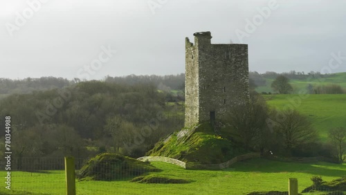 Rectangular Tower House Of Carrigaphooca Castle In Macroom, County Cork, Ireland. Sideways Shot photo