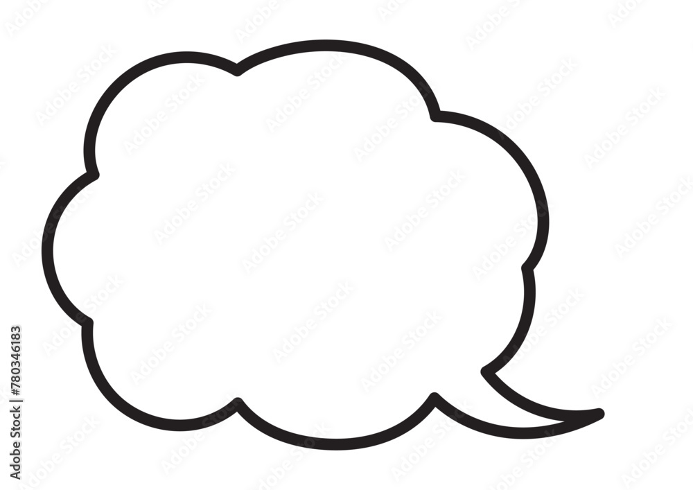 シンプルな雲形の吹き出し シンプルな雲形の吹き出し