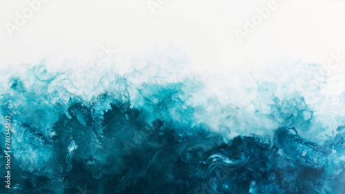 A dreamy composition of blue and white resembling ocean foam and waves.