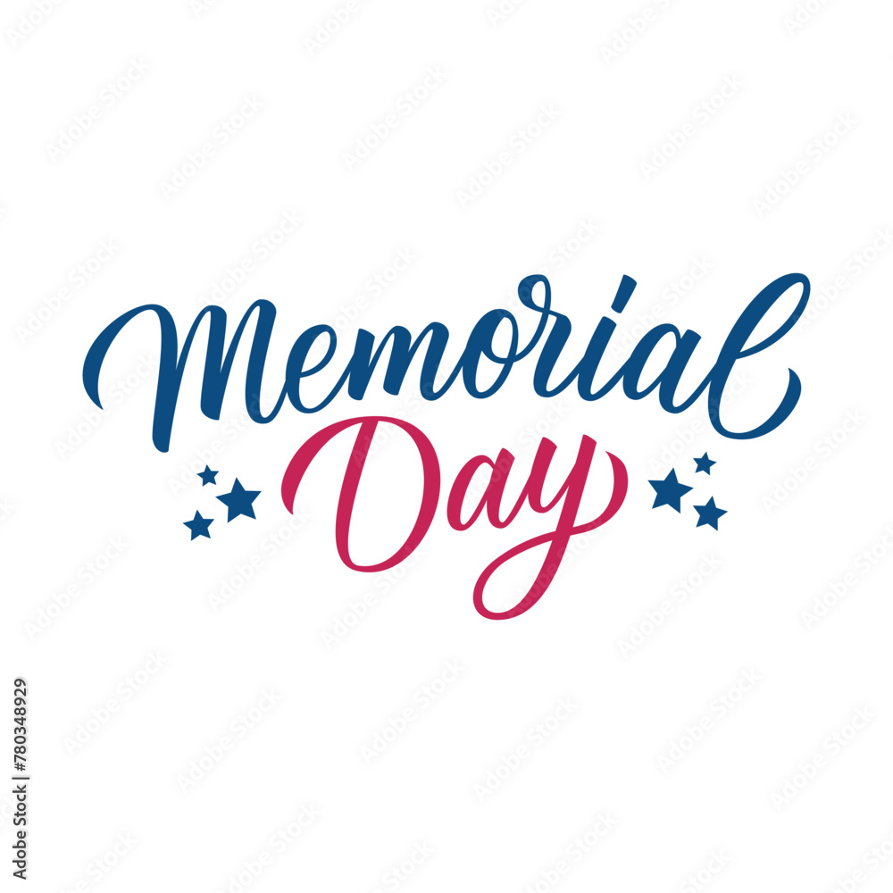 Memorial Day. Hand lettering for US Memorial Day holiday greetings and invitations. Vector illustration. Memorial Day. Hand lettering for US Memorial Day holiday greetings and invitations. Vector illustration.