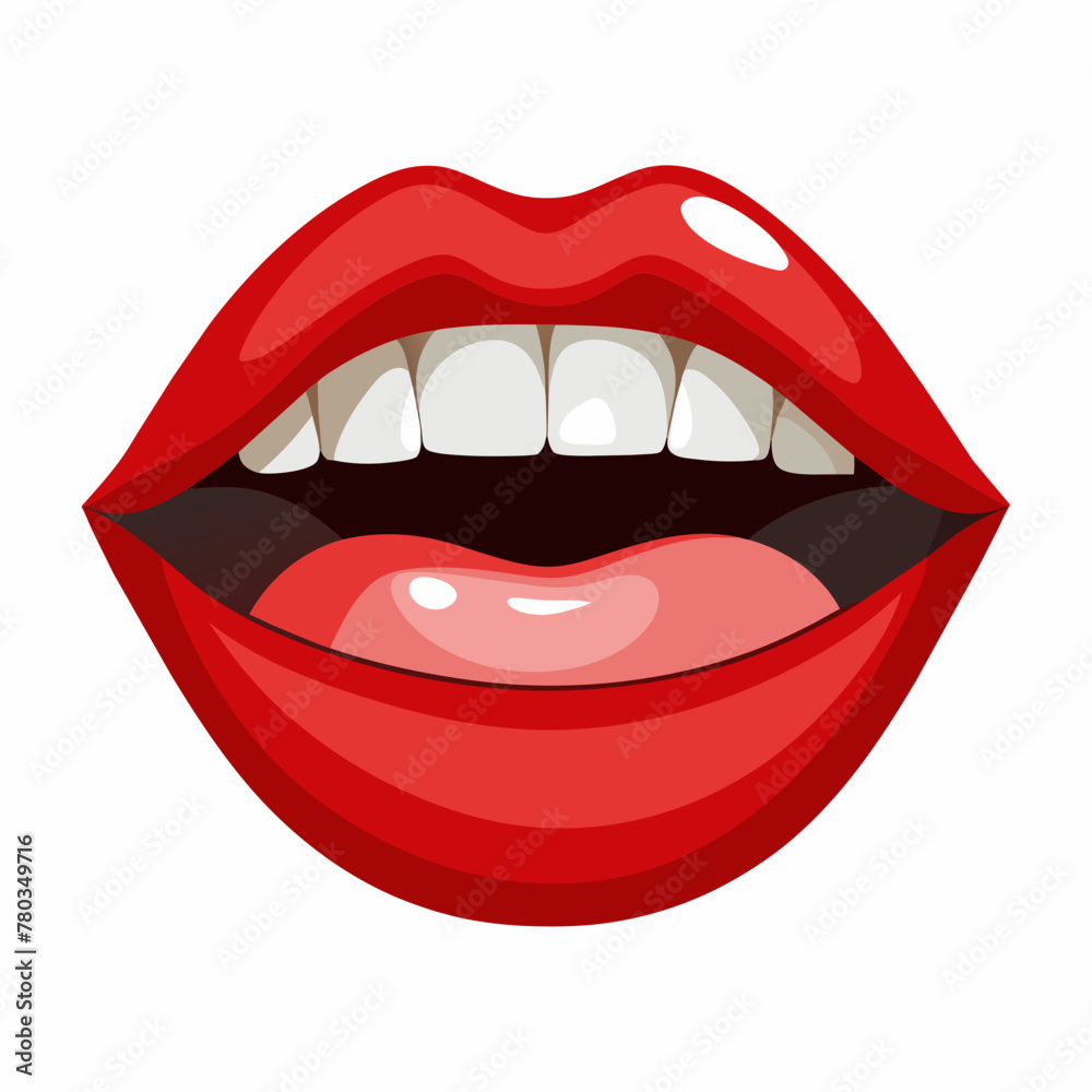 Human Mouth Isolated on White Background