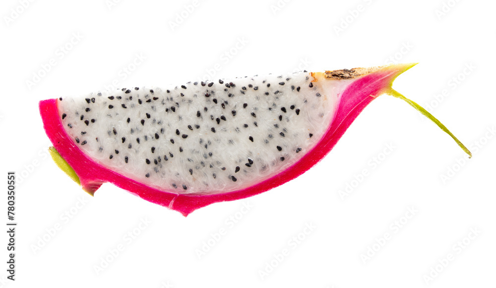 Dragon fruit in a section isolated on a white background Dragon fruit in a section isolated on a white background