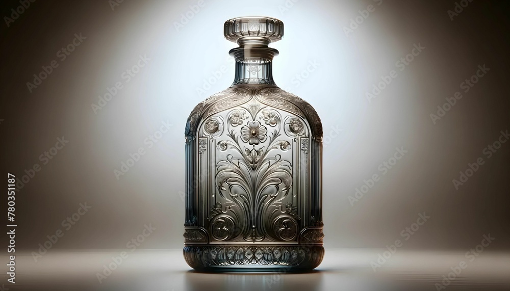 Classic antique glass bottle, on background Classic antique glass bottle, on background