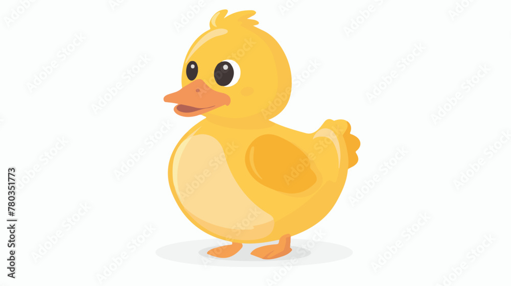 Cute duck cartoon flat vector isolated on white background