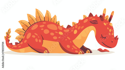 Cute Dragon Character tired. Vector Illustration. isolated © Hassan