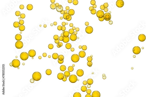 A stream of yellow bubbles