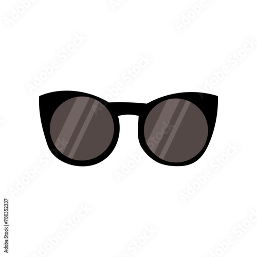 Sunglasses flat style hand drawn vector illustration isolated on white background.