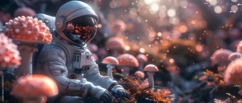 An astronaut in a psychedelic mushroom forest with large neon mushrooms. Concept Fantasy Art, Psychedelic, Astronaut, Mushroom Forest, Neon Colors An astronaut in a psychedelic mushroom forest with large neon mushrooms. Concept Fantasy Art, Psychedelic, Astronaut, Mushroom Forest, Neon Colors