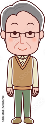 シニア男性のイラスト