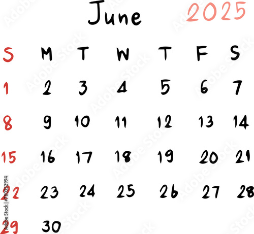 calendar planner 2025 handwriting