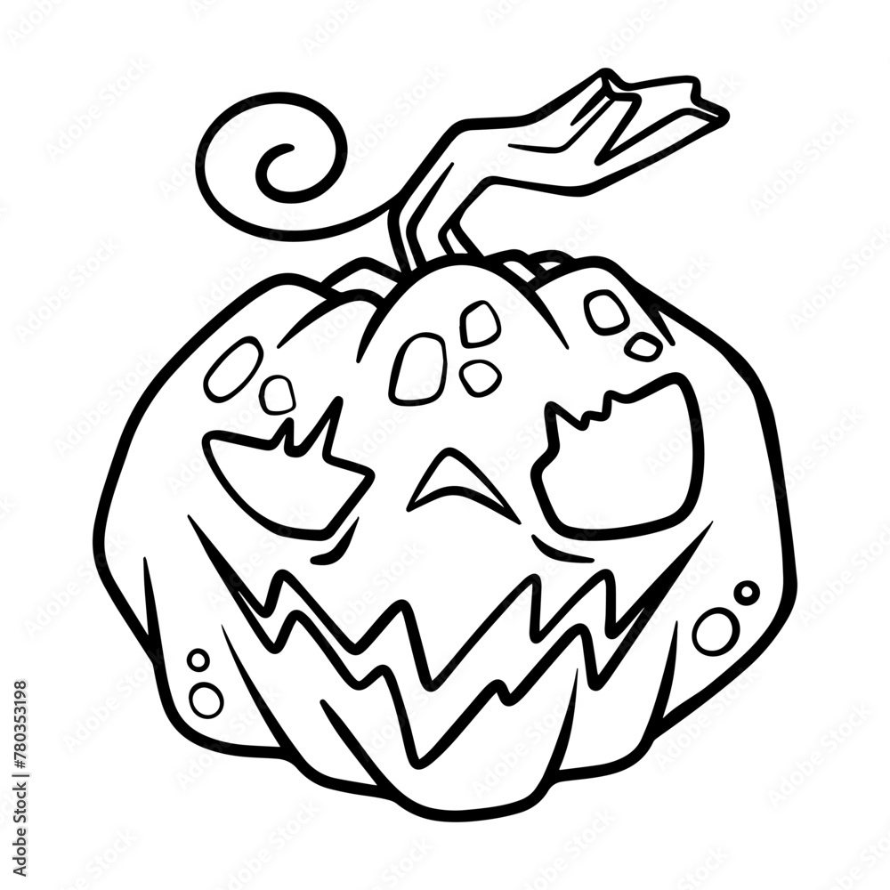 Pumpkin head drawing on a white background Pumpkin head drawing on a white background