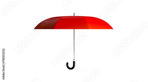 3D Rendering,Red umbrella mock up, isolated white background.