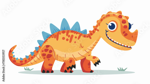 Cute little dinosaur monster. Vector cartoon illustrat © Hassan