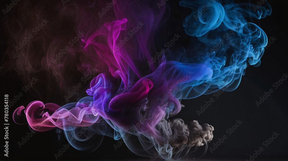 Obraz premium Vibrant Dance of Colors: Abstract Smoke Art