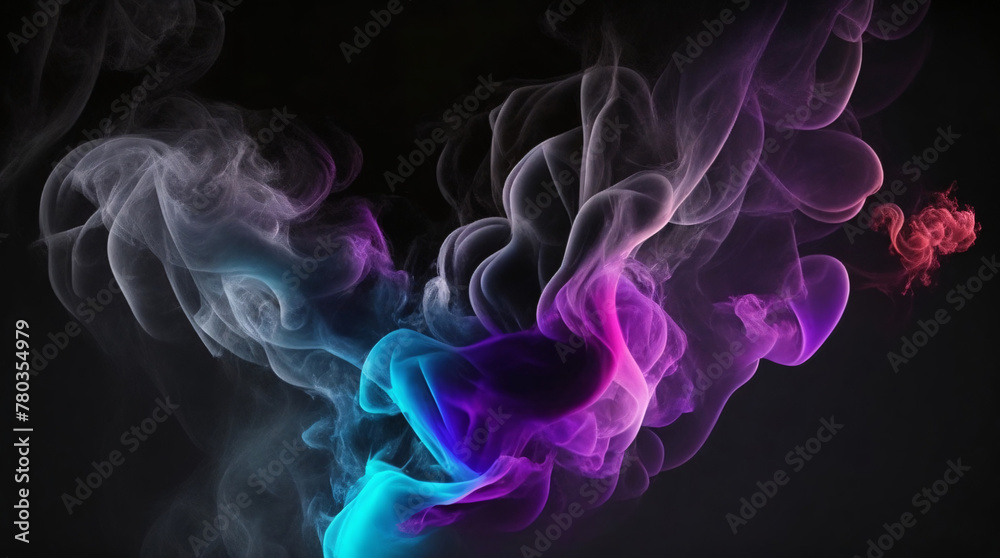 Obraz premium Vibrant Colored Smoke on Dark Background