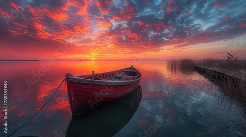 A breathtaking sunset over calm waters © Veniamin Kraskov