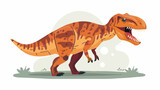 Cute Tyrannosaurus cartoon By irwanjos flat vector isolated