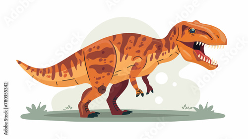 Cute Tyrannosaurus cartoon By irwanjos flat vector isolated