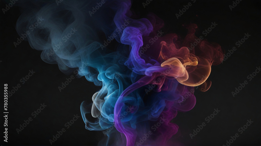 Fototapeta premium Colorful smoke on black background
