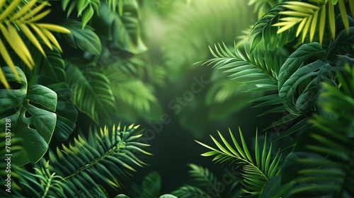Realistic summer background with vegetation   Generative ai  
