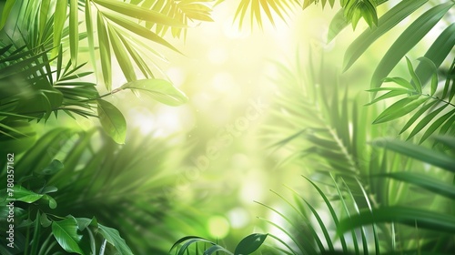 Realistic summer background with vegetation ,Generative ai, 