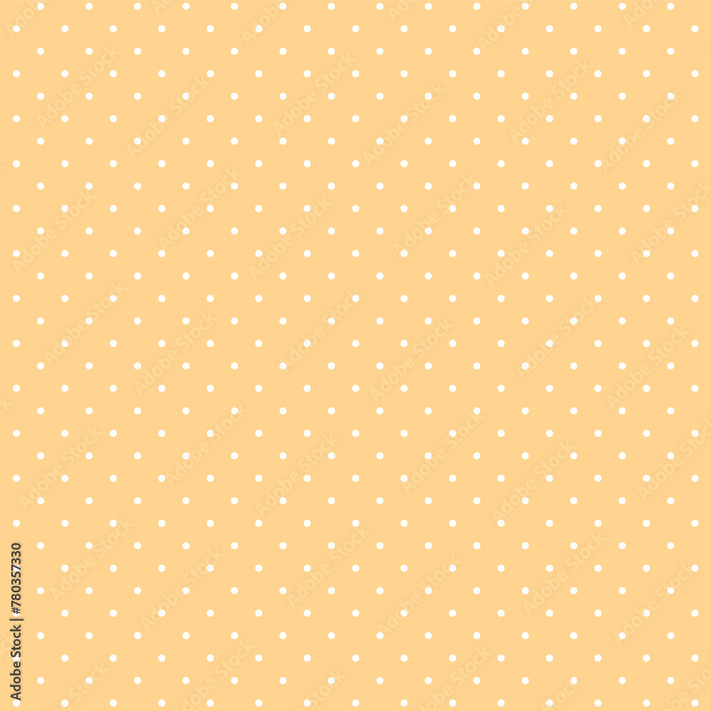 Small Polka Dot Seamless Pattern Yellow Background Vector Illustration