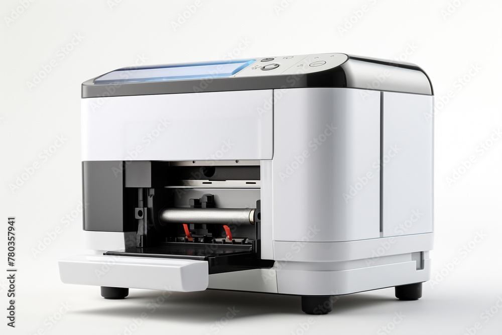3d rendering of a multi-function printer isolated on white background 3d rendering of a multi-function printer isolated on white background