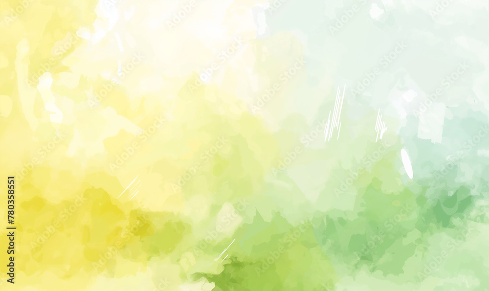 Light green and yellow watercolor background with soft pastel tones