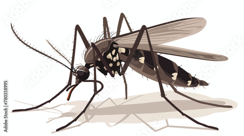 Death mosquito cartoon flat vector isolated on white 