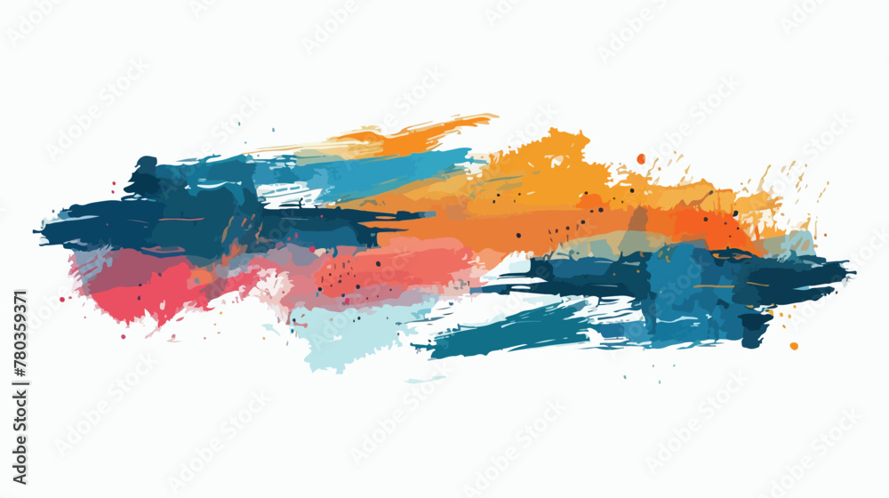 Digital colorful mix painted on flat wall surface flat