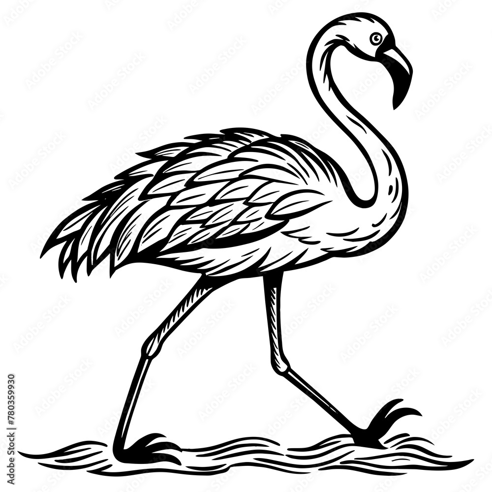 Fototapeta premium illustration of a flamingo