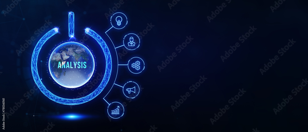 Analytics Big Data analysis Business intelligence internet and modern technology concept on virtual screen. 3d illustration Analytics Big Data analysis Business intelligence internet and modern technology concept on virtual screen. 3d illustration