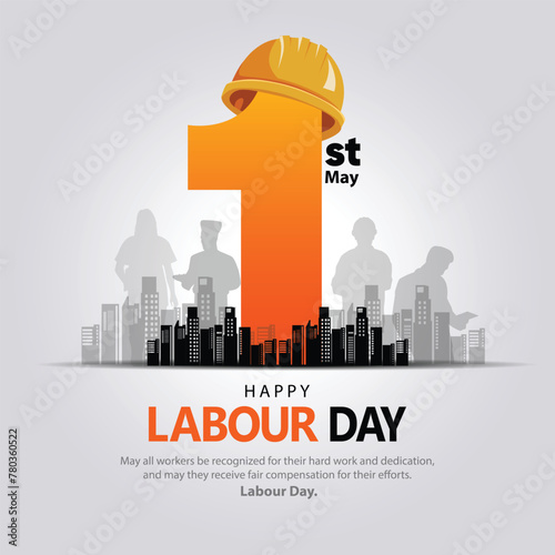 happy Labour day or international workers day vector illustration. labor day and may day celebration design.