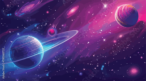 Fototapeta Naklejka Na Ścianę i Meble -  Futuristic galaxy light background illustration