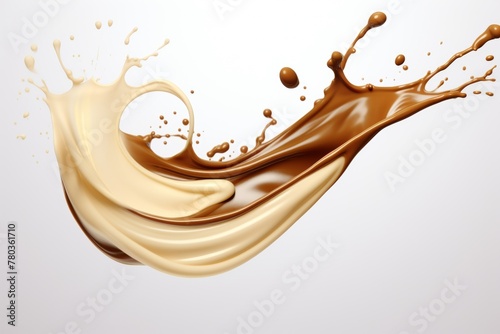 Abstract milk and chocolate wave splash background ideal for diverse design projects