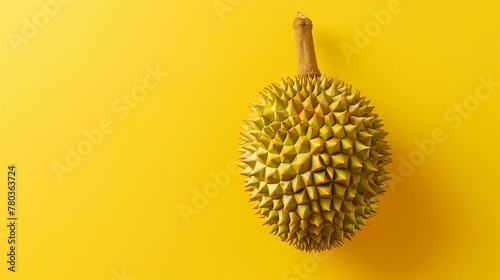 A freshly opened durian known as the king of fruits photo