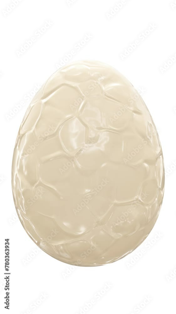 Vertical video. Realistic looping 3D animation of the spinning white chocolate egg demonstration rendered in UHD as PNG with alpha channel. Vertical video. Realistic looping 3D animation of the spinning white chocolate egg demonstration rendered in UHD as PNG with alpha channel.