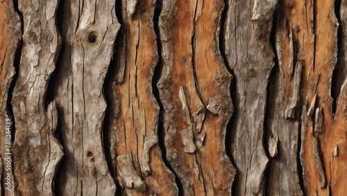 An immersive close-up of tree bark, showcasing its rugged texture and natural patterns ULTRA HD 8K